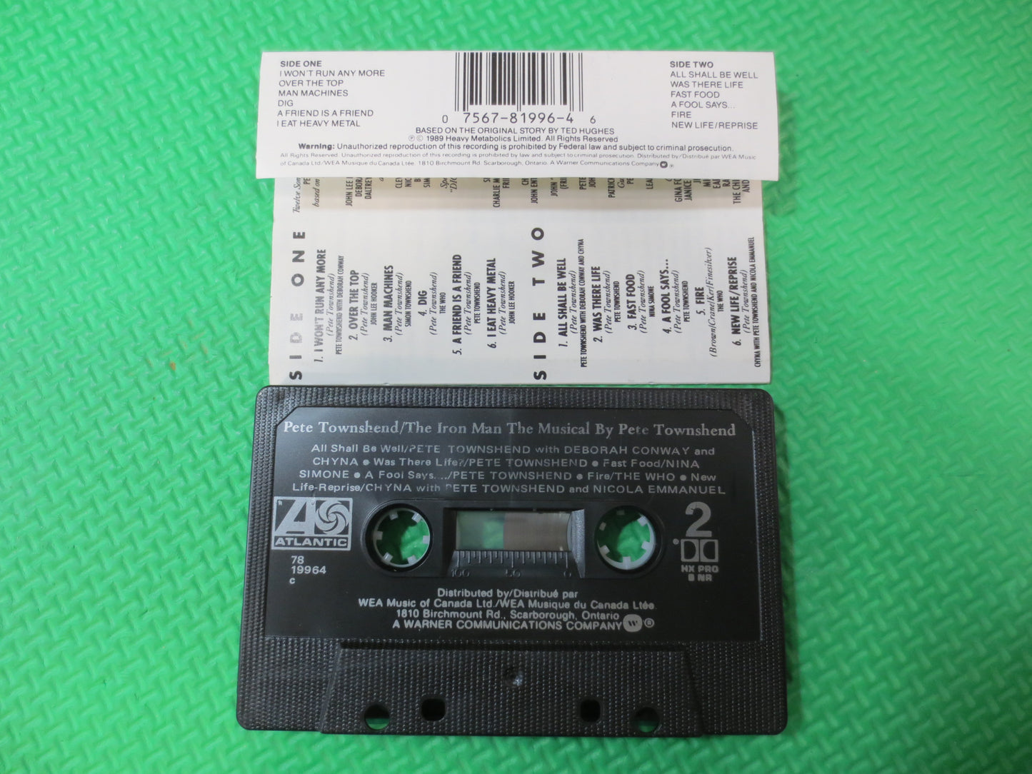 PETE TOWNSHEND Tape, IRON Man Tape, Pete Townshend Album, Pete Townshend Music, Tape Cassette, Rock Cassette, 1989 Cassette