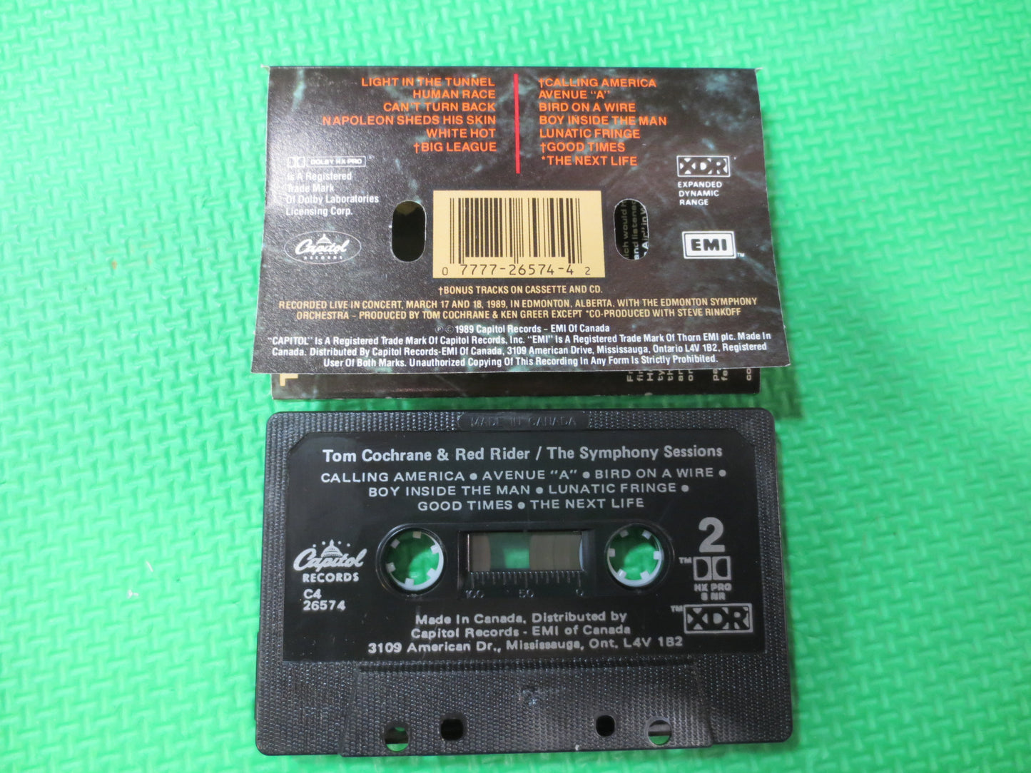 TOM COCHRANE Tape, SYMPHONY Sessions Tape, Tom Cochrane Album, Tom Cochrane Music, Tape Cassette, Cassette, 1989 Cassette