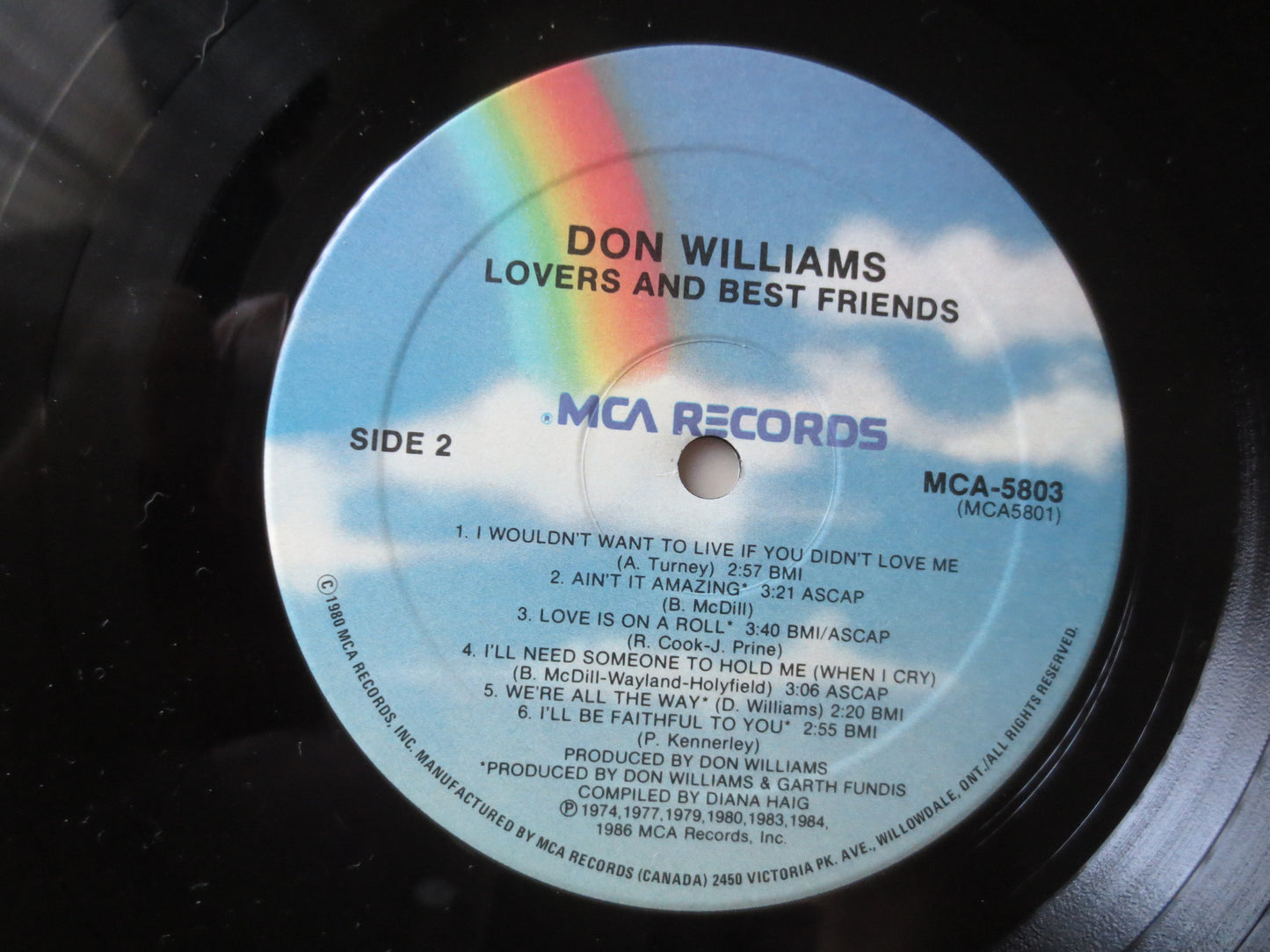 DON WILLIAMS, LOVERS and Best Friends, Country lp, Don Williams Albums, Don Williams Lp, Vinyl Album, Records, 1986 Records