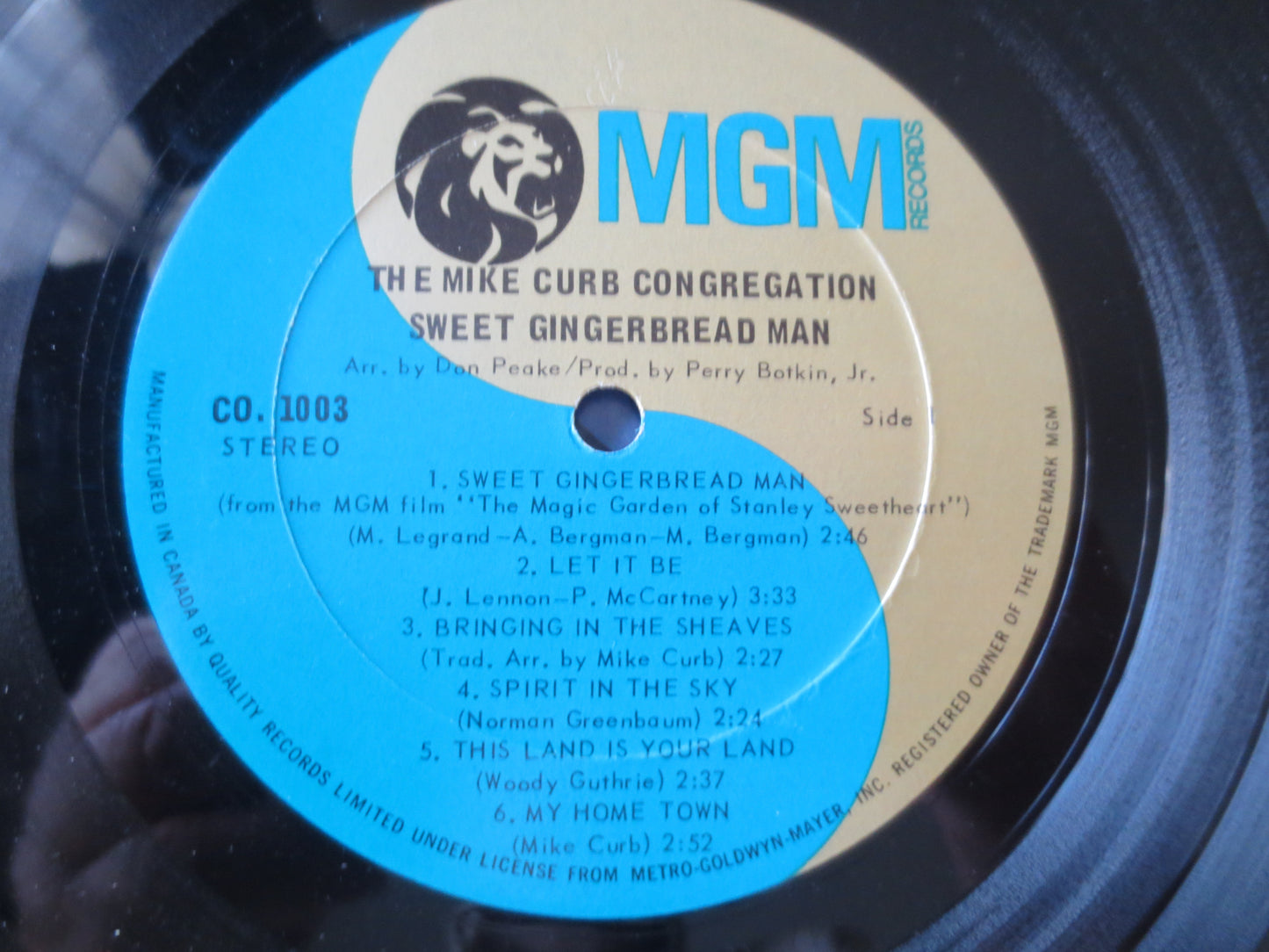 MIKE CURB, SWEET Gingerbread Man, Country Record, Rock Record, Mike Curb Album, Kids Album, Vinyl Lps, Lps, 1970 Records