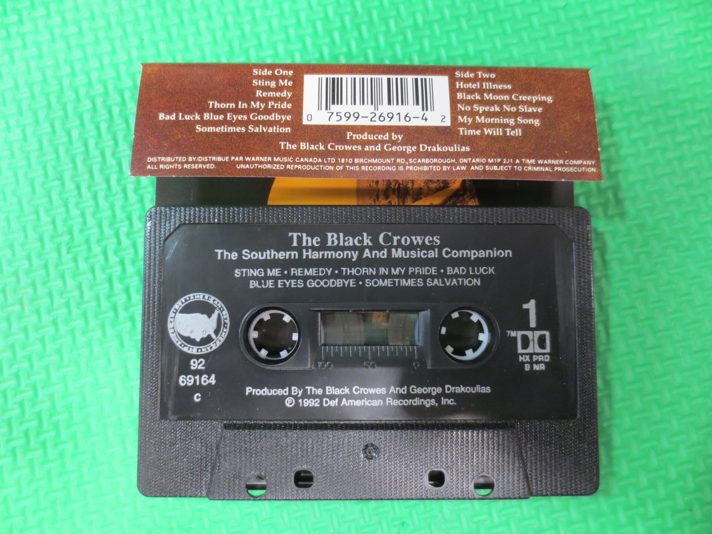 The BLACK CROWES, SOUTHERN Harmony Lp, Black Crowes Album, Black Crowes Music, Tape Cassette, Rock Cassette, 1992 Cassette