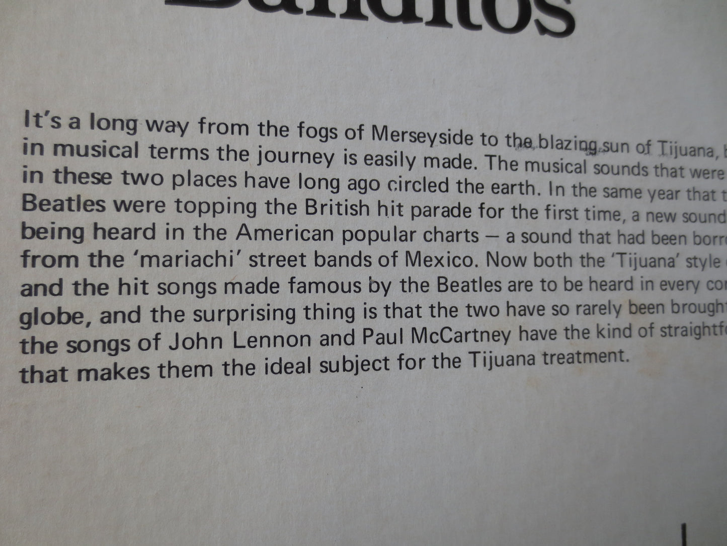 LENNON and McCARTNEY, TIJUANA Style, The Beatles Album, The Beatles Record, The Beatles Vinyl, The Beatles Lp, 1969 Records