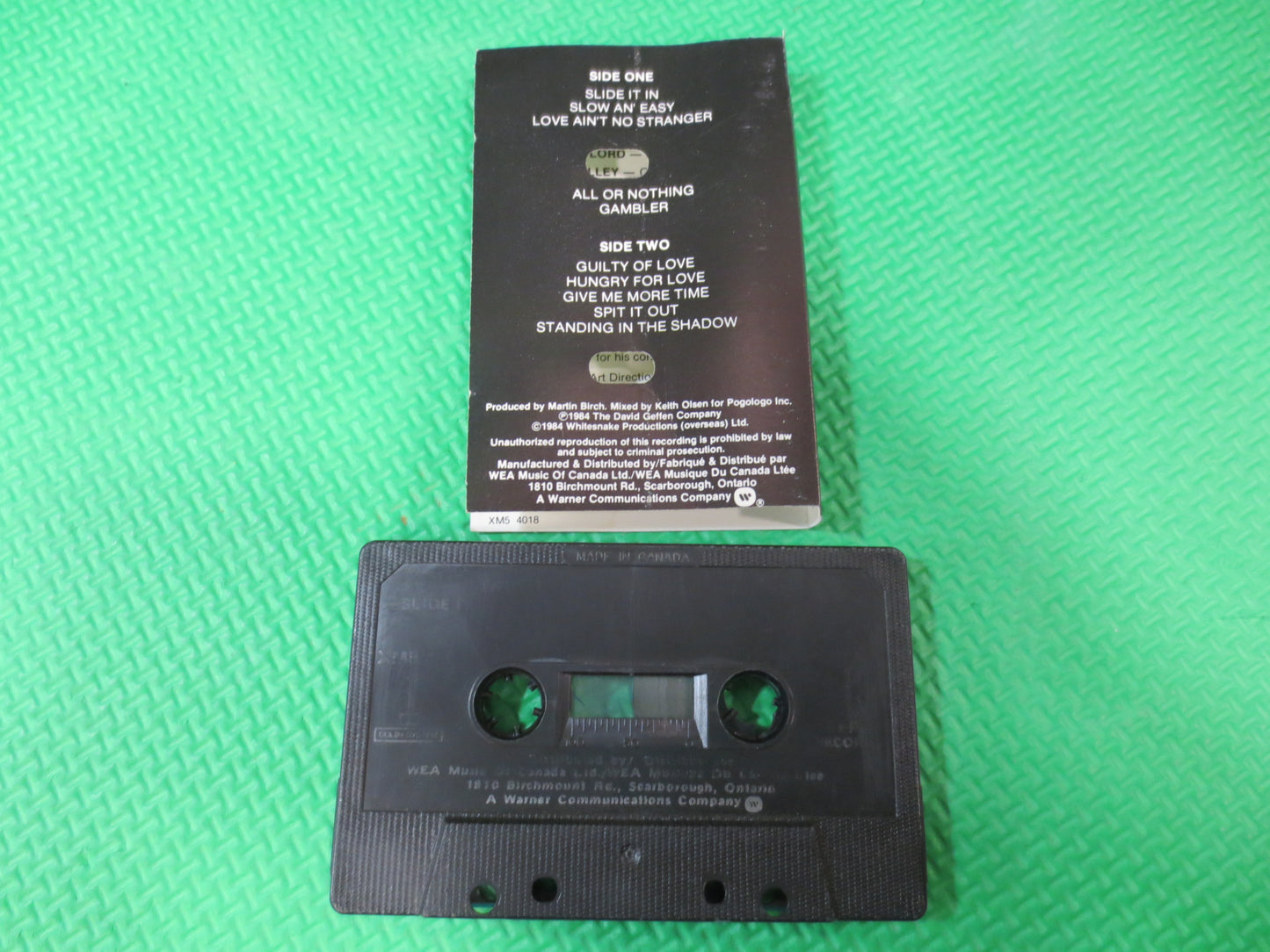 WHITESNAKE Tape, SLIDE It IN Tape, Whitesnake Cassette, Whitesnake Lp, Heavy Metal Cassette, Rock Cassette, 1984 Records