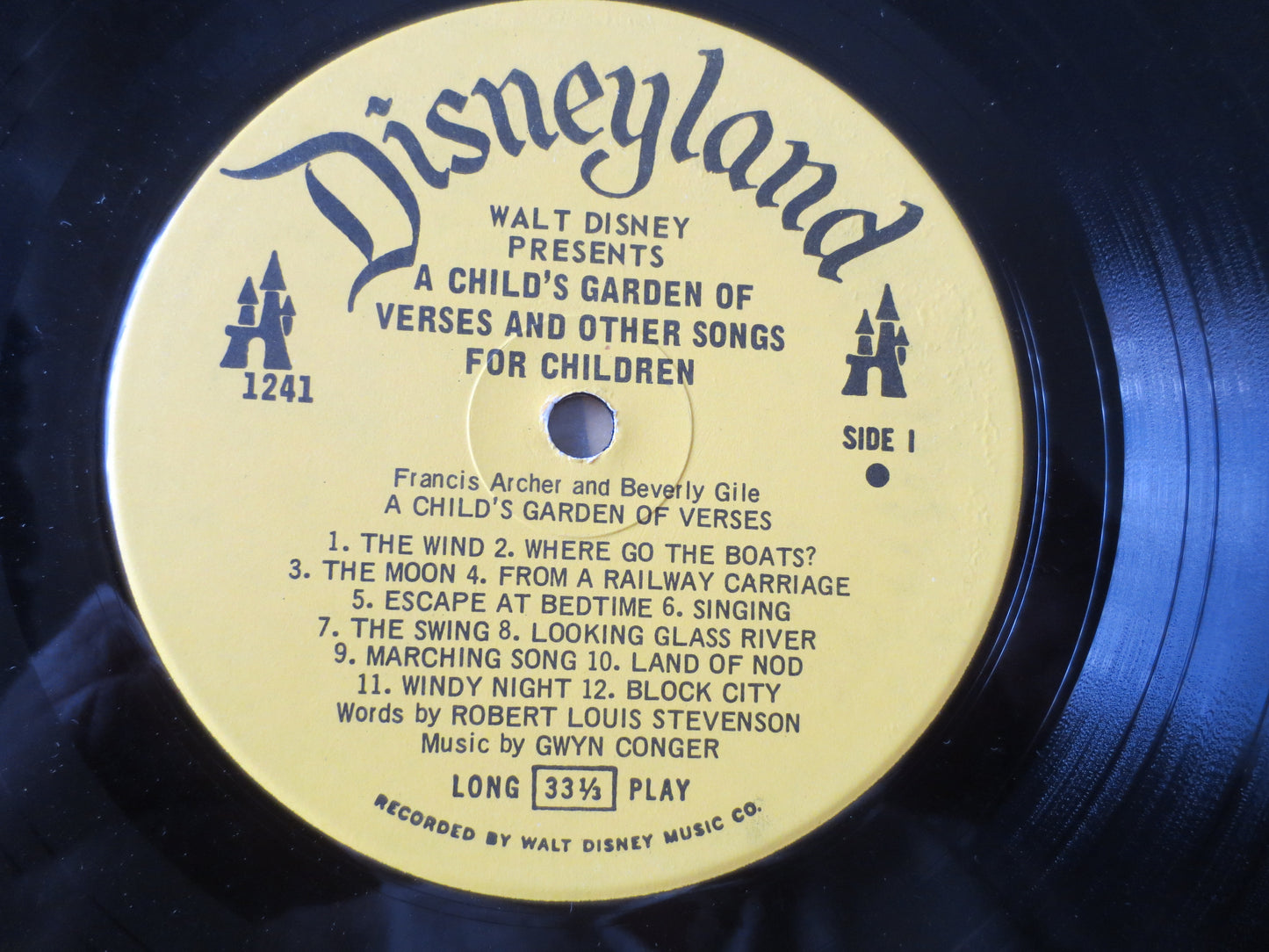 A CHILDS GARDEN of VERSES, Disneyland Records, Disneyland Album, Disney Records, Childrens Album, Kids Album, 1963 Records