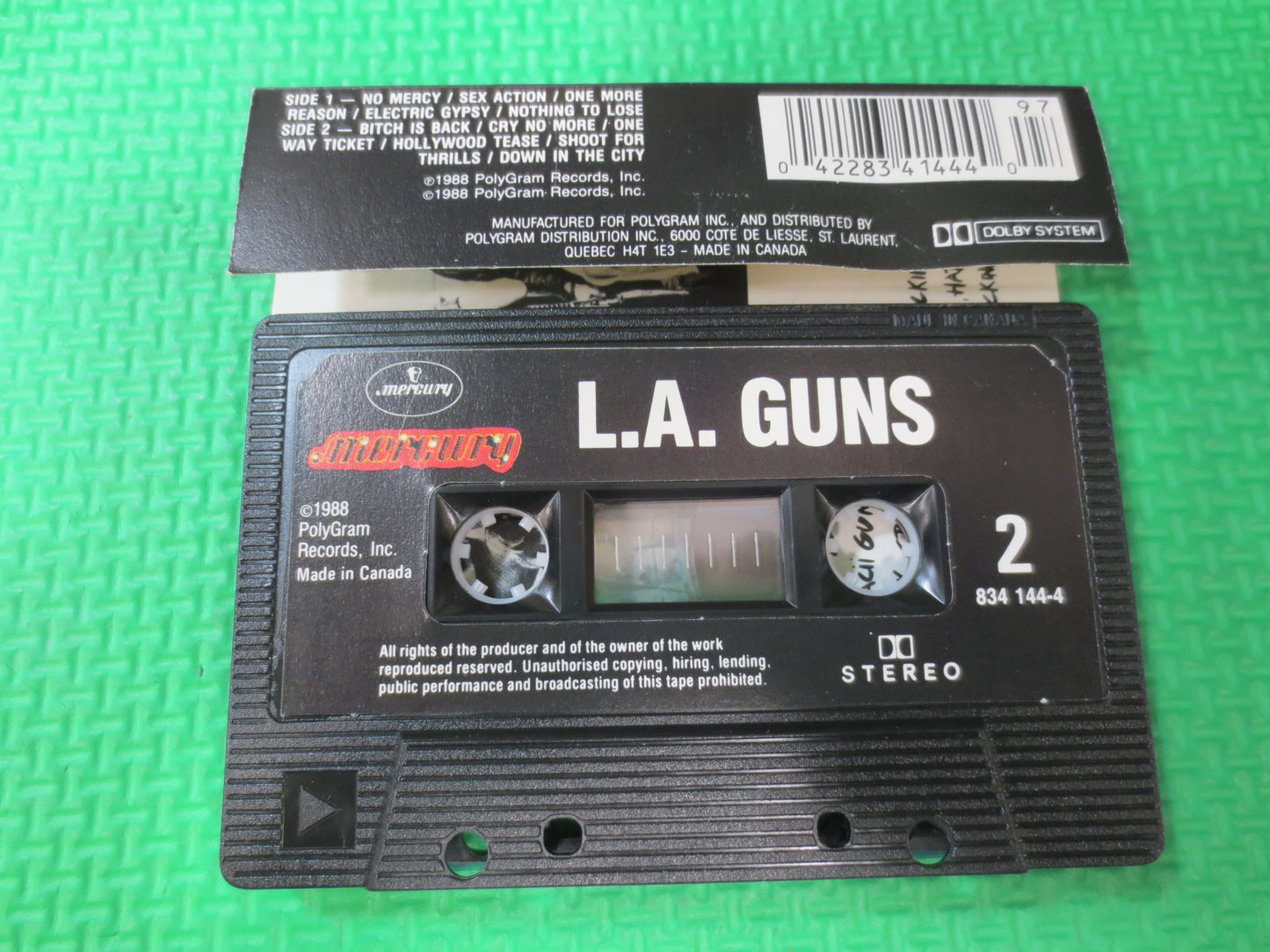 L A GUNS Tape, L A GUNS Album, L A GUNS Music, L A Guns Song, Tape Cassette, L A Guns Cassette, Rock Cassette, 1988 Cassette