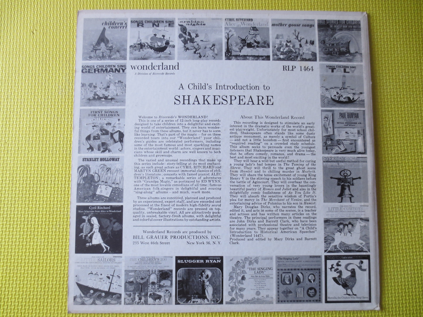 A CHILD'S INTRODUCTION To SHAKESPEARE, Kids Records, Childrens Album, Kids Album, Storybook Lps, Kids Lp, Lps, 1961 Records