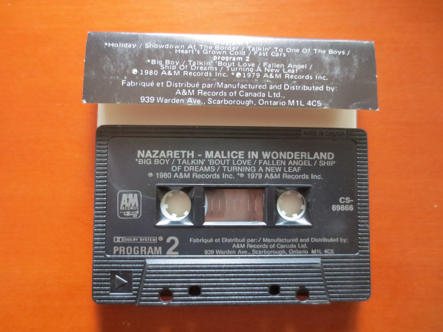 NAZARETH Tape, Malice in WONDERLAND, NAZARETH Album, Nazareth Music, Nazareth Song, Tape Cassette, Cassette, 1980 Cassette