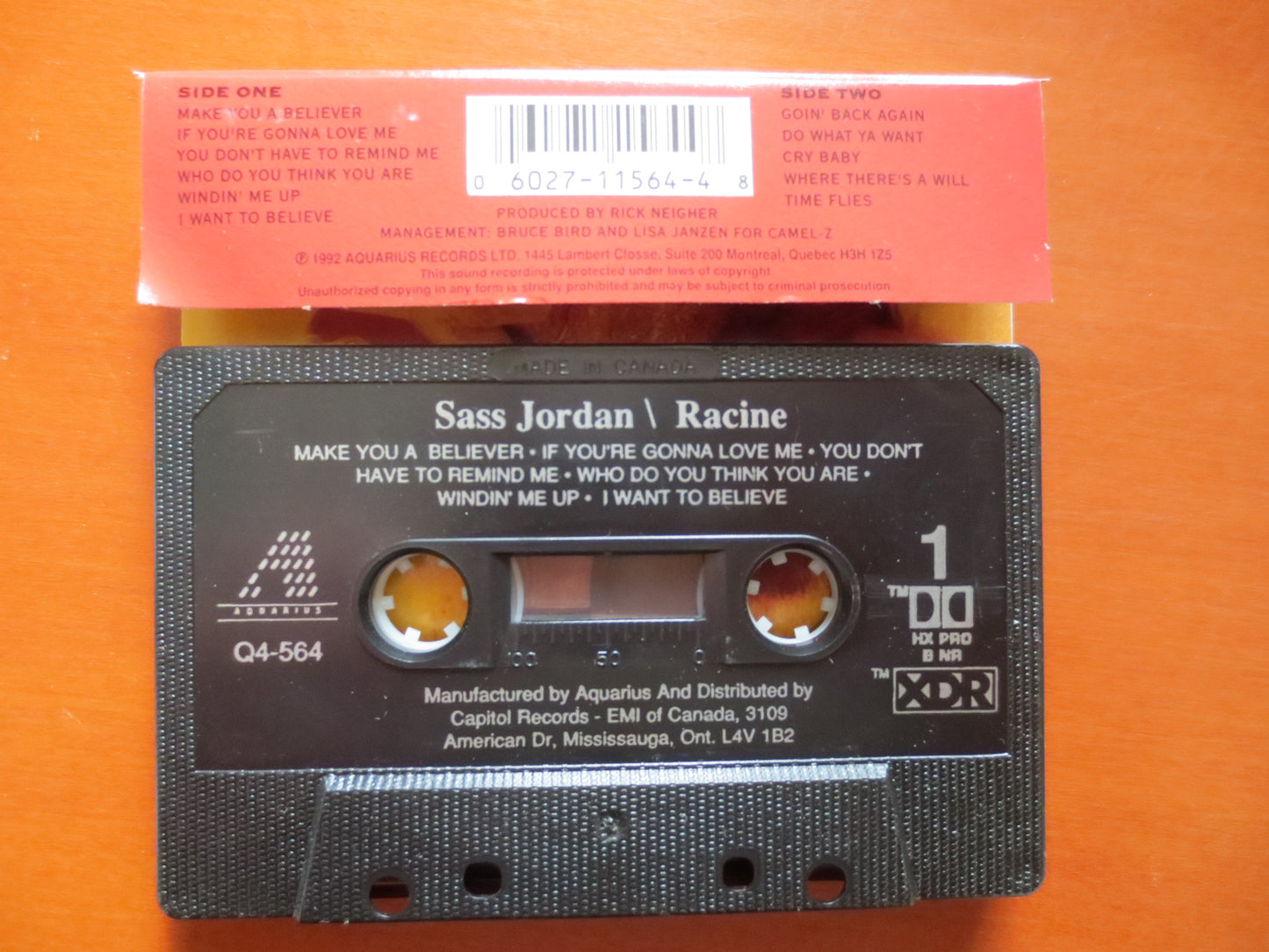 SASS JORDAN Tape, RACINE Tape, Sass Jordan Album, Sass Jordan Music, Sass Jordan Lp, Tape Cassette, Cassette, 1992 Cassette