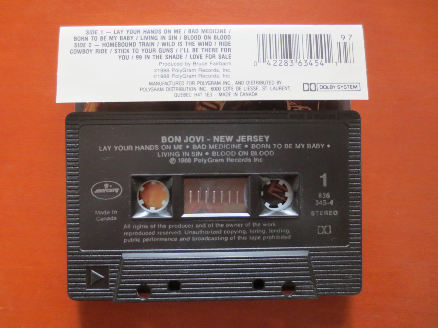 BON JOVI Tape, NEW Jersey Tape, Bon Jovi Album, Bon Jovi Music, Bon Jovi Song, Tape Cassette, Rock Cassette, 1988 Cassette