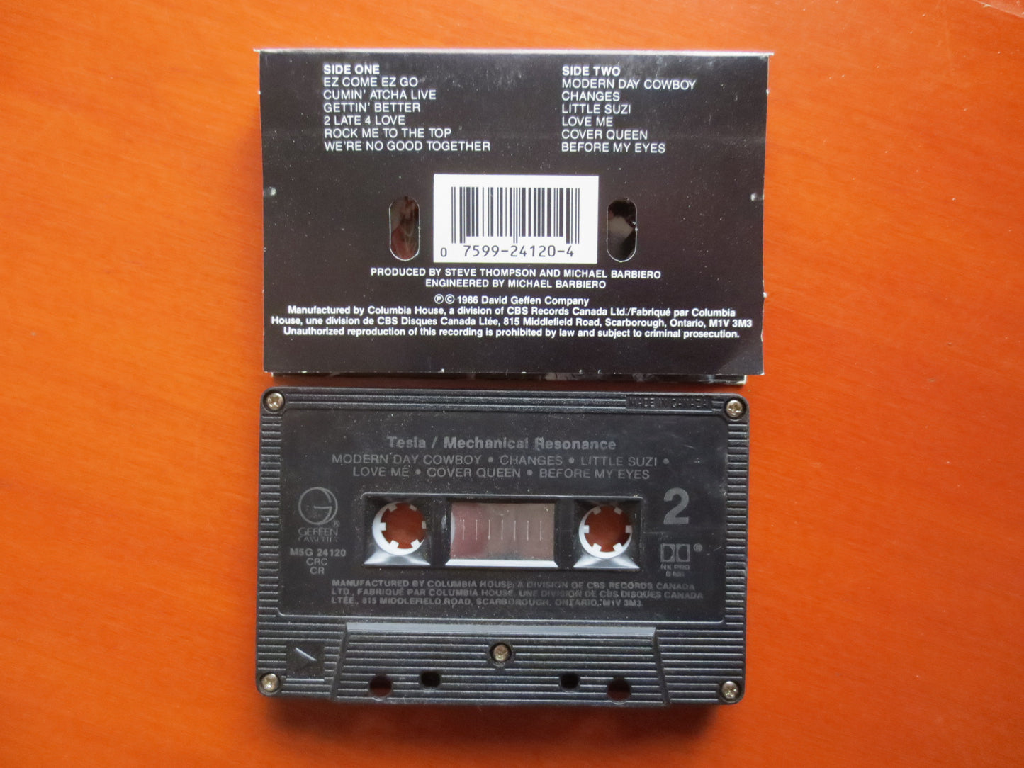 TESLA Tape, MECHANICAL RESONANCE, Tesla Album, Tesla Music, Tesla Song, Rock Tape Cassette, Tesla Cassette, 1986 Cassette