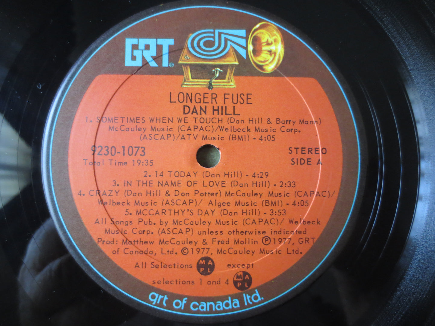 DAN HILL, LONGER Fuse, Folk Records, Country Records, Dan Hill Record, Dan Hill Album, Dan Hill Lp, Vinyl Lps, 1977 Records