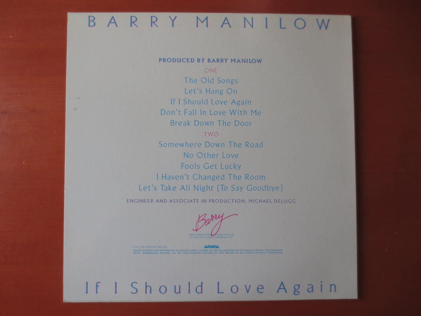 BARRY MANILOW, If I Should LOVE Again, Barry Manilow Album, Barry Manilow Vinyl, Barry Manilow Lp, Vinyl, lps, 1981 Records