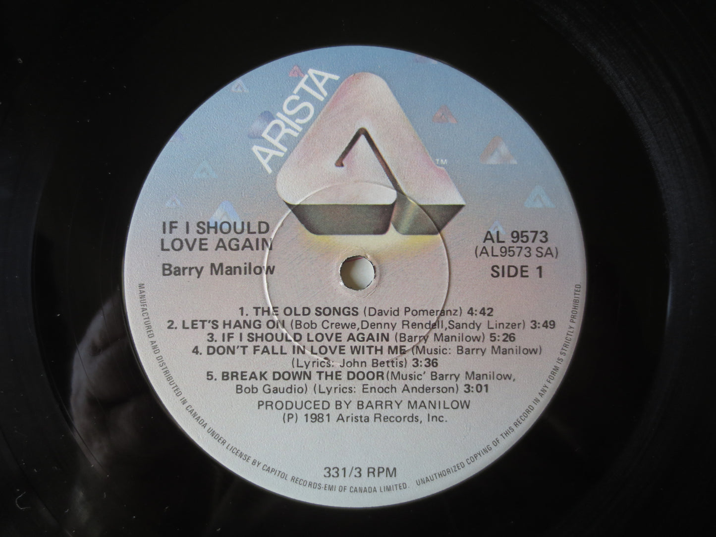 BARRY MANILOW, If I Should LOVE Again, Barry Manilow Album, Barry Manilow Vinyl, Barry Manilow Lp, Vinyl, lps, 1981 Records