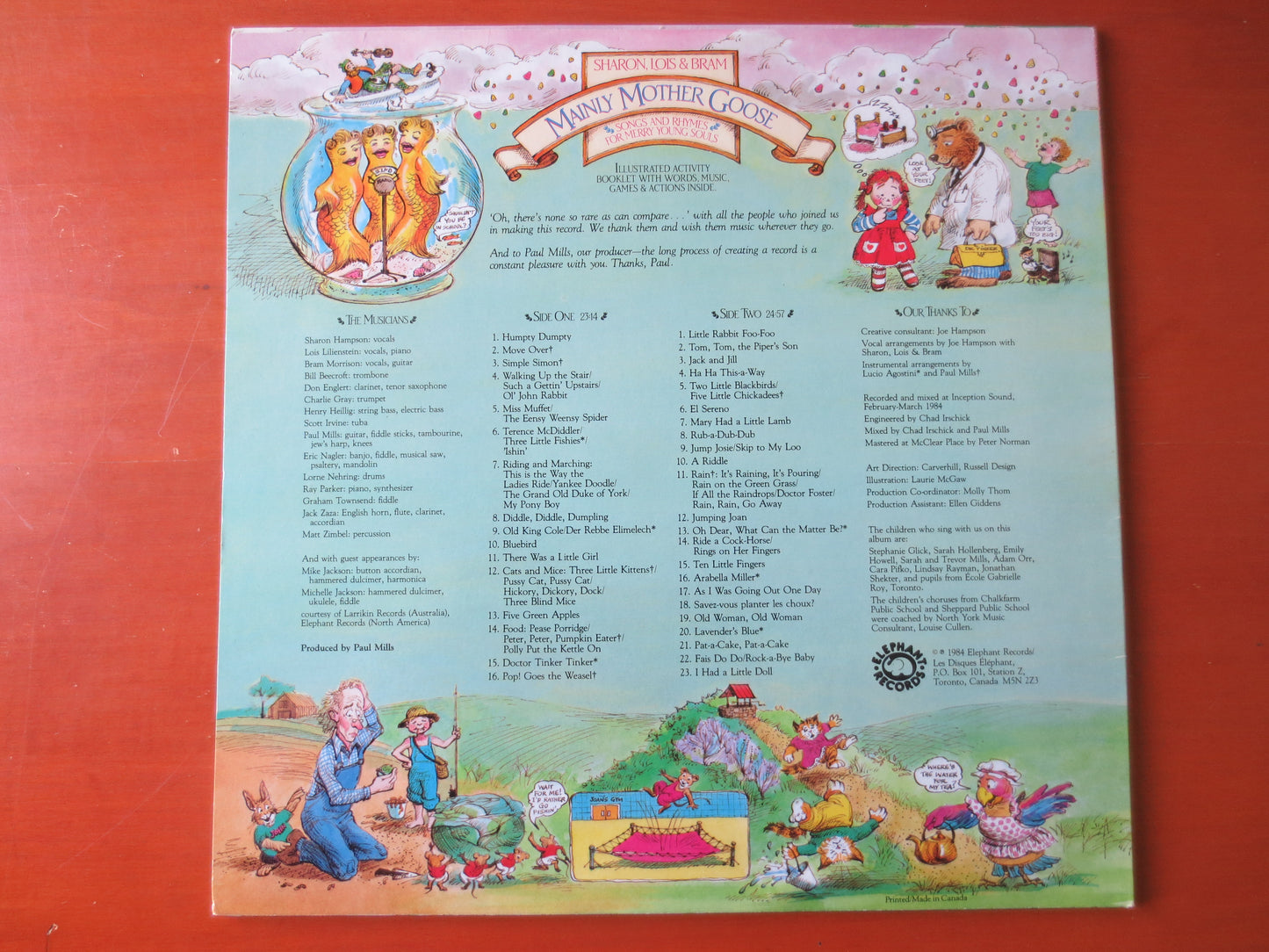 SHARON, LOIS and BRAM, Mainly Mother Goose, Childrens Records, Kids Records, Vintage Vinyl, Vinyl Record, Lps, 1984 Records