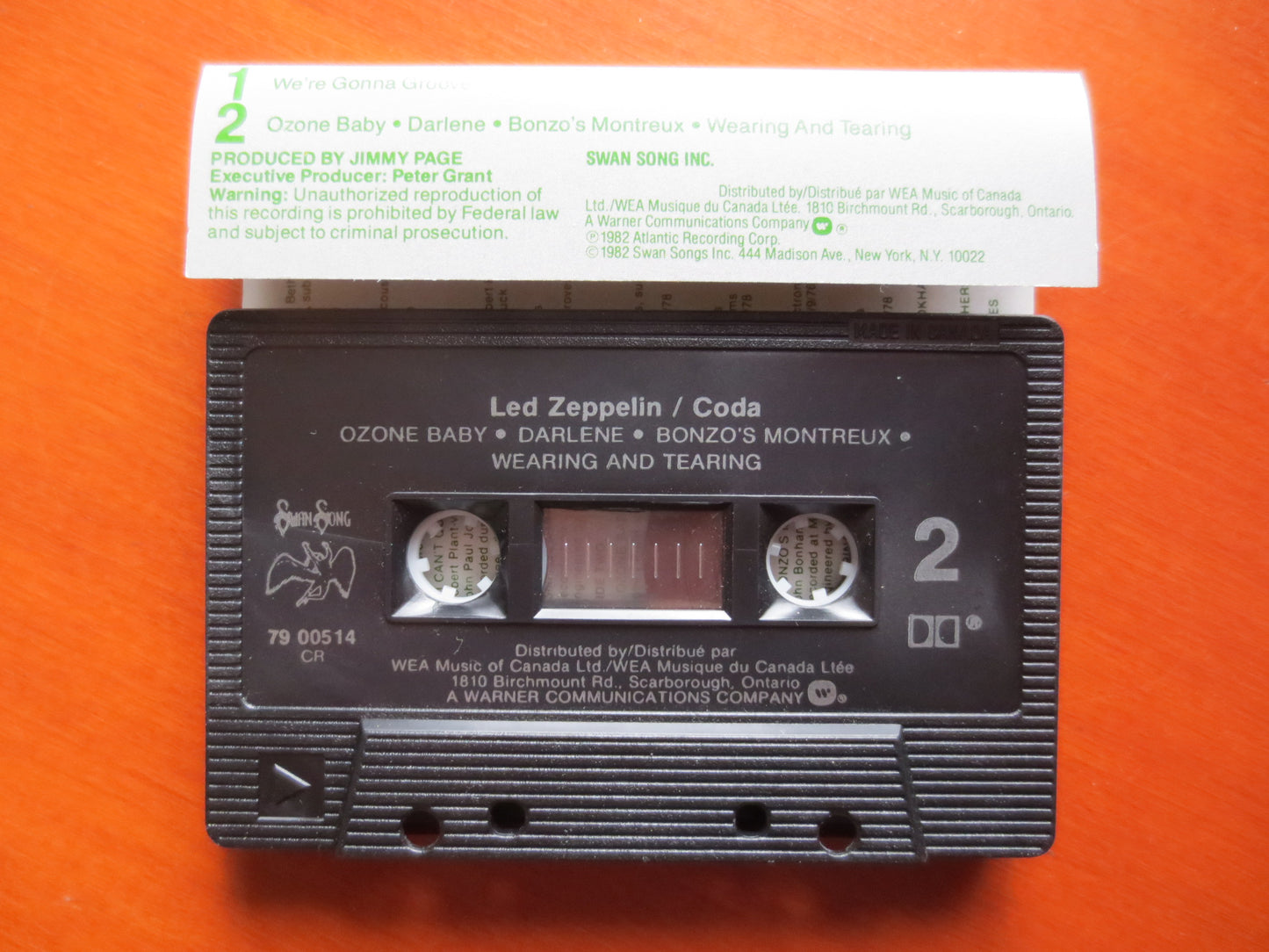 Led ZEPPELIN Tape, CODA Tape, Led ZEPPELIN Album, Led Zeppelin Music, Tape Cassette, Zeppelin, Rock Cassette, 1982 Cassette