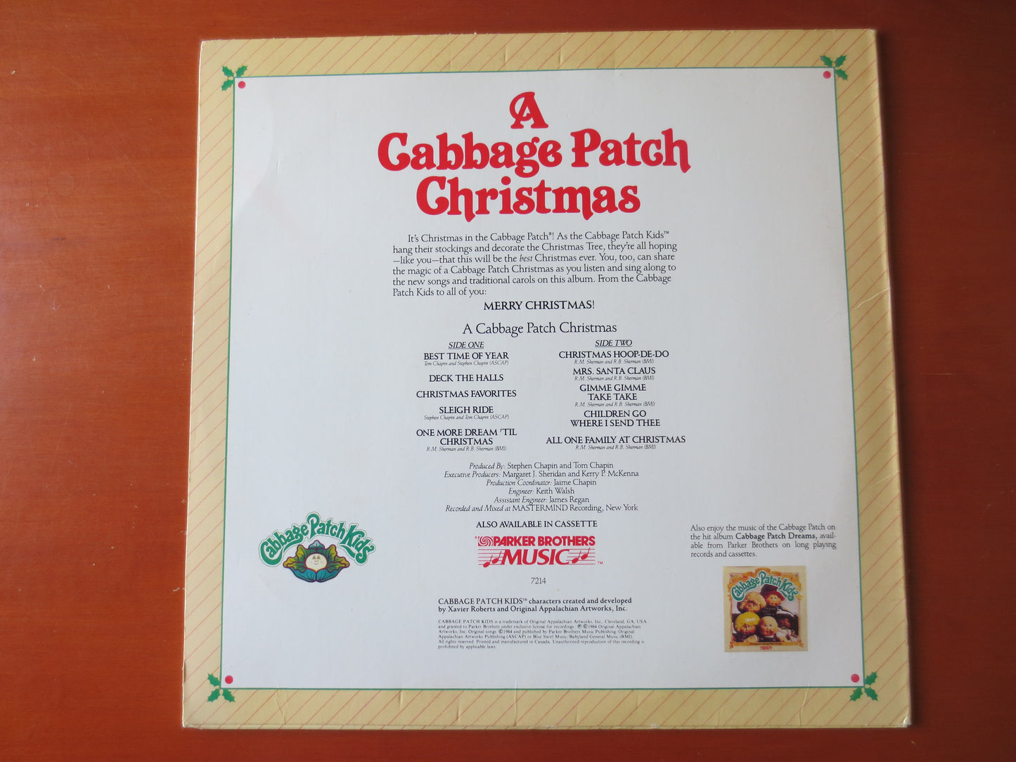 CABBAGE PATCH CHRISTMAS, Cabbage Patch Kids, Christmas Vinyl, Christmas Albums, Childrens Vinyl, Kids Vinyl, 1984 Records