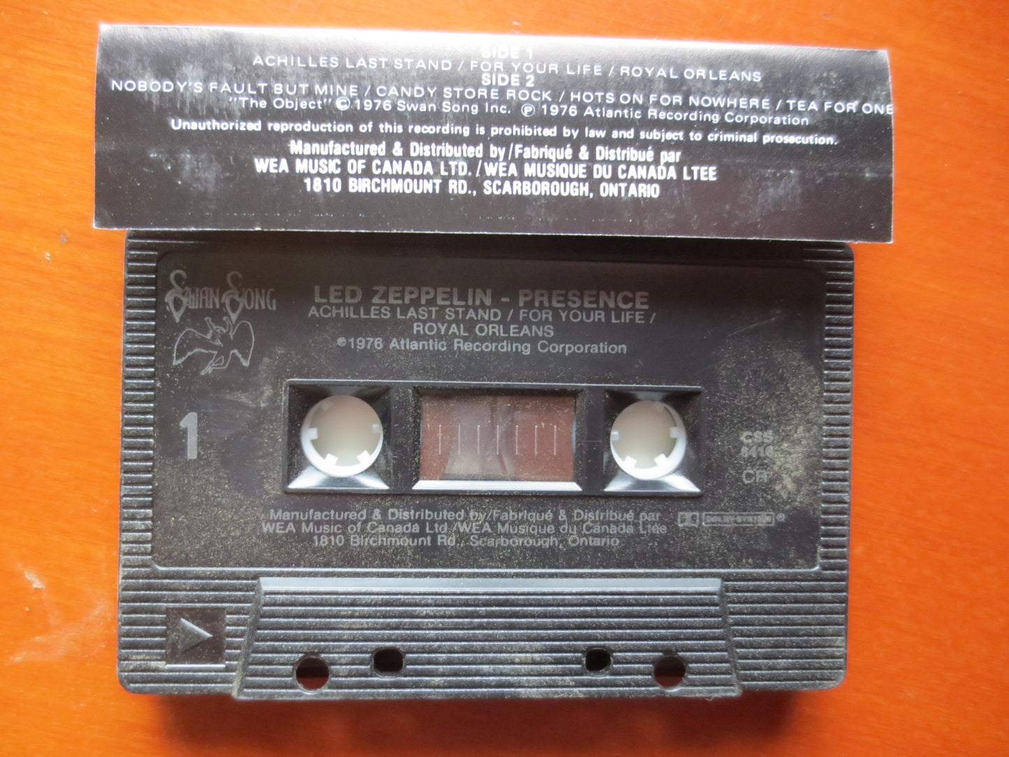 Led ZEPPELIN Tape, PRESENCE Tape, Led ZEPPELIN Album, Led Zeppelin Music, Tape Cassette, Zeppelin, Cassette, 1976 Cassette