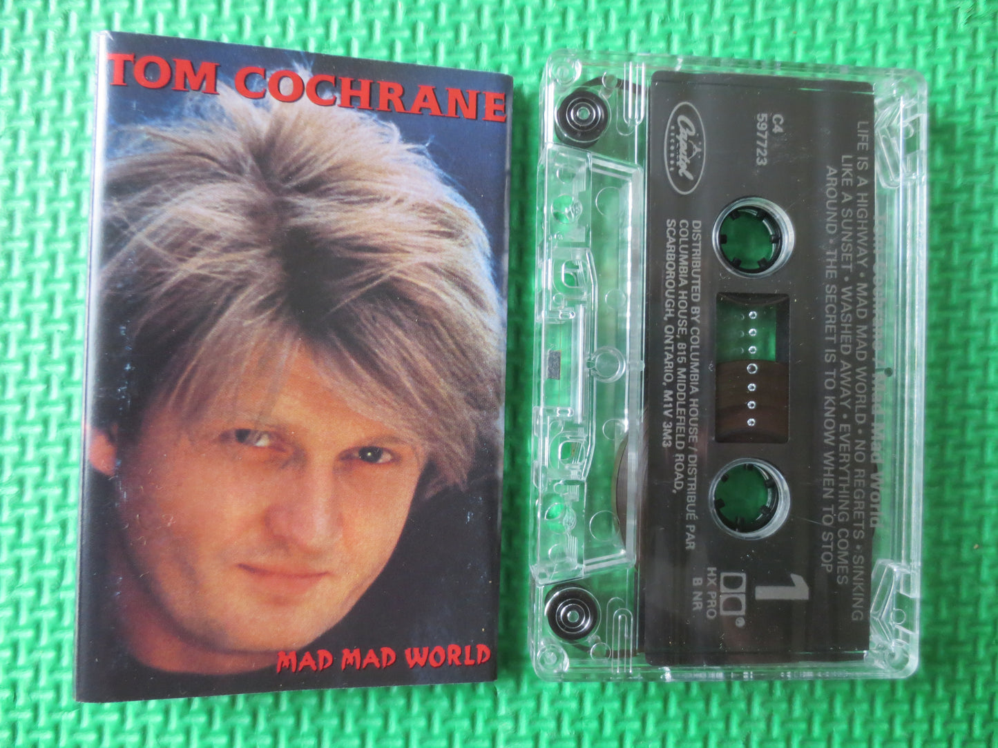 TOM COCHRANE, Mad MAD World, Tom Cochrane Tapes, Tom Cochrane Album, Rock Cassettes, Rock Tapes, Cassettes, 1991 Cassette