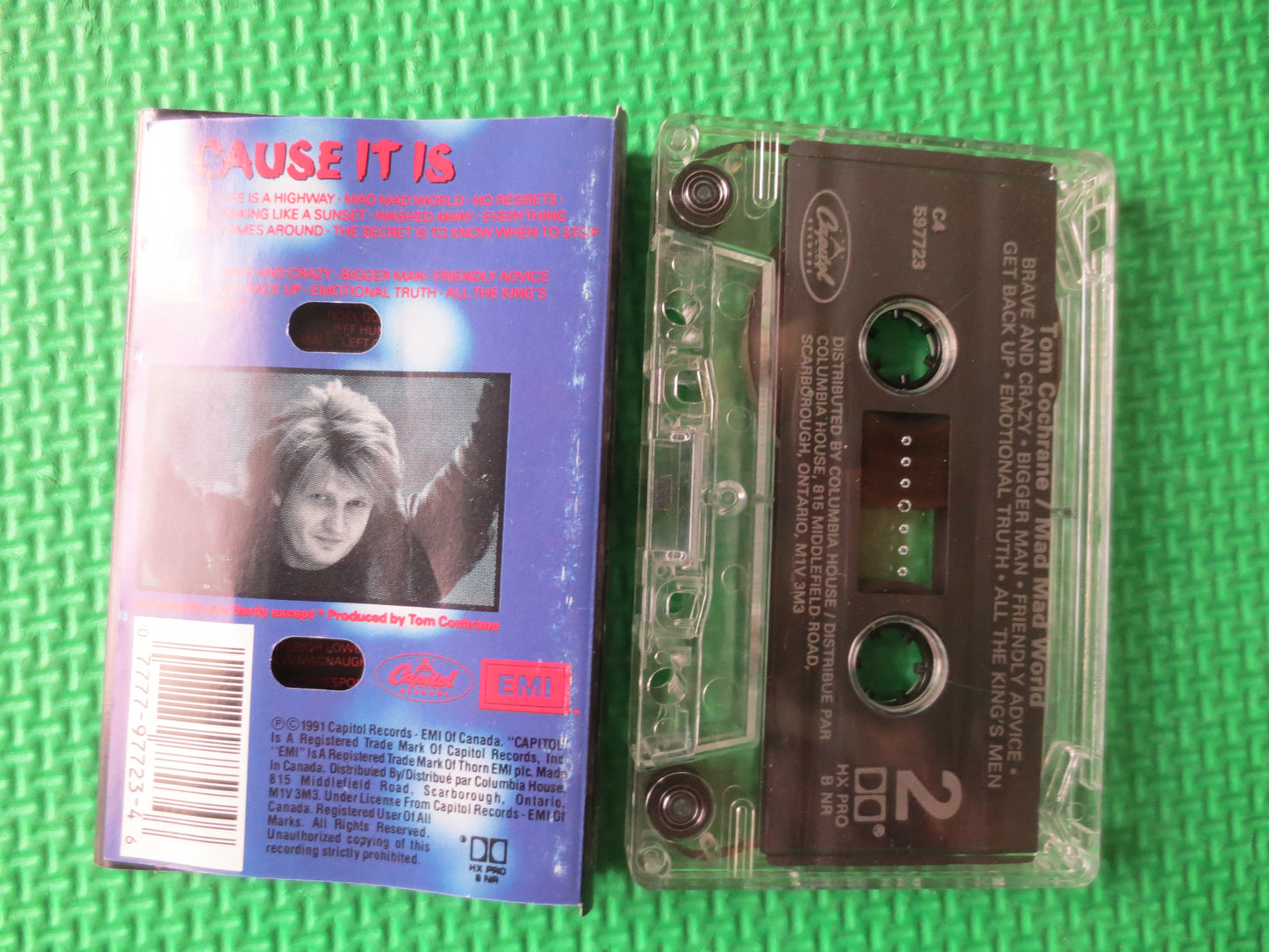 TOM COCHRANE, Mad MAD World, Tom Cochrane Tapes, Tom Cochrane Album, Rock Cassettes, Rock Tapes, Cassettes, 1991 Cassette