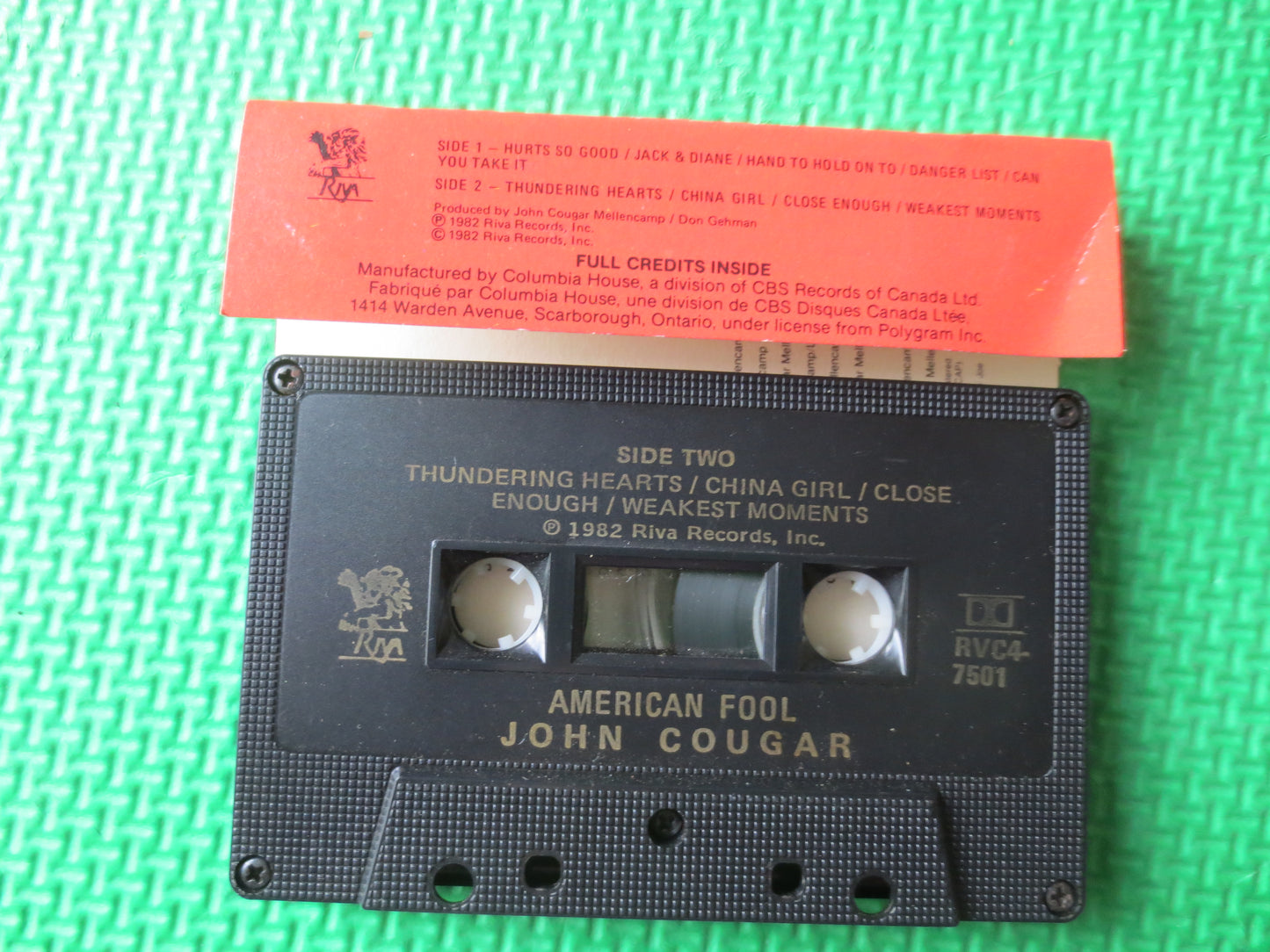 JOHN COUGAR, AMERICAN Fool, John Cougar Cassette, John Cougar Tapes, Rock Cassettes, Rock Tapes, Cassettes, 1982 Cassette