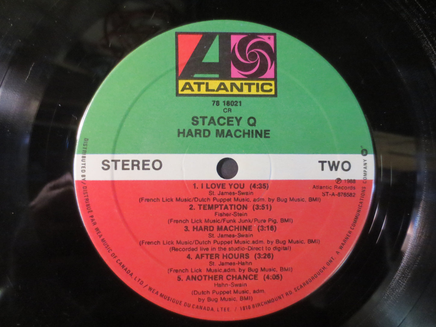 STACEY Q, HARD MACHINE, Stacey Q Records, Stacey Q Album, Vinyl Records, Dance Records, Pop Lps, Stacey Q Lp, 1988 Records