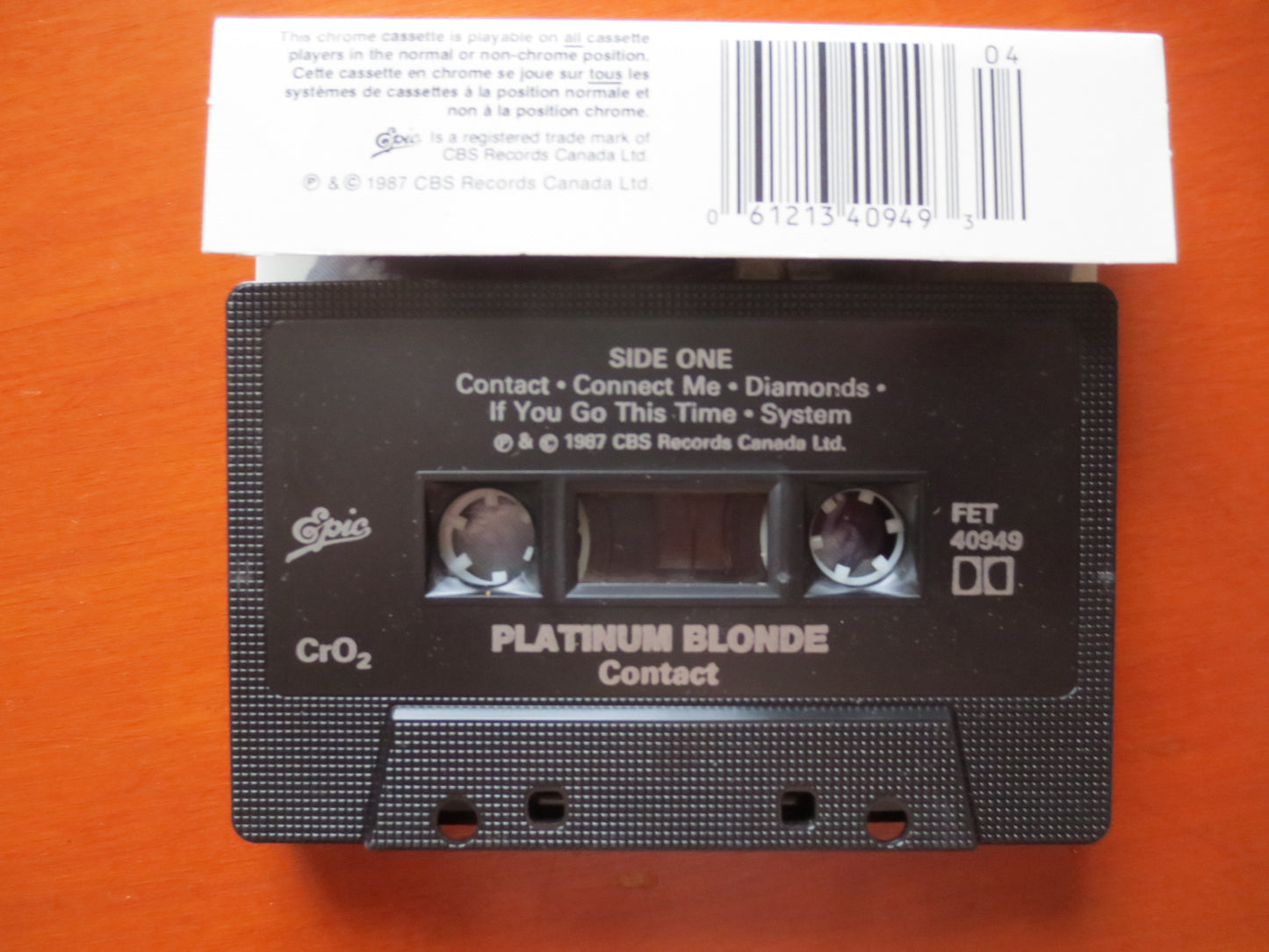 PLATINUM BLONDE Tape, CONTACT Tape, Platinum Blonde Lp, Rock Music, Rock Song, Tape Cassette, Rock Cassette, 1987 Cassette