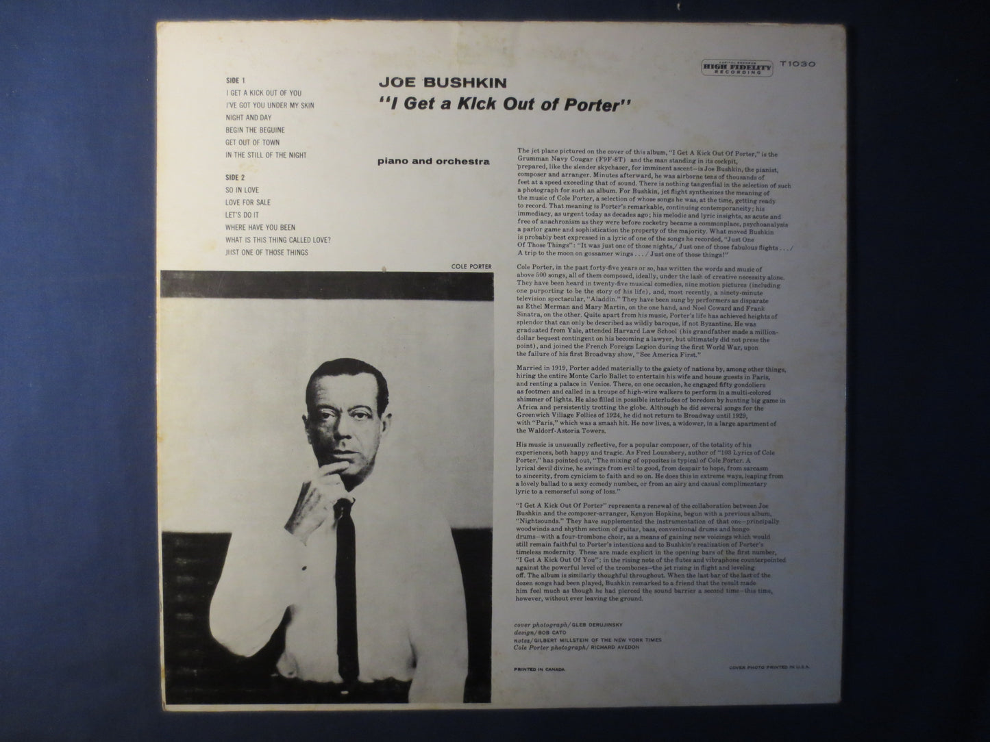 JOE BUSHKIN, I Get A KICK Out of Porter, Joe Bushkin Record, Joe Bushkin Album, Joe Bushkin Lp, Jazz Records, 1958 Records