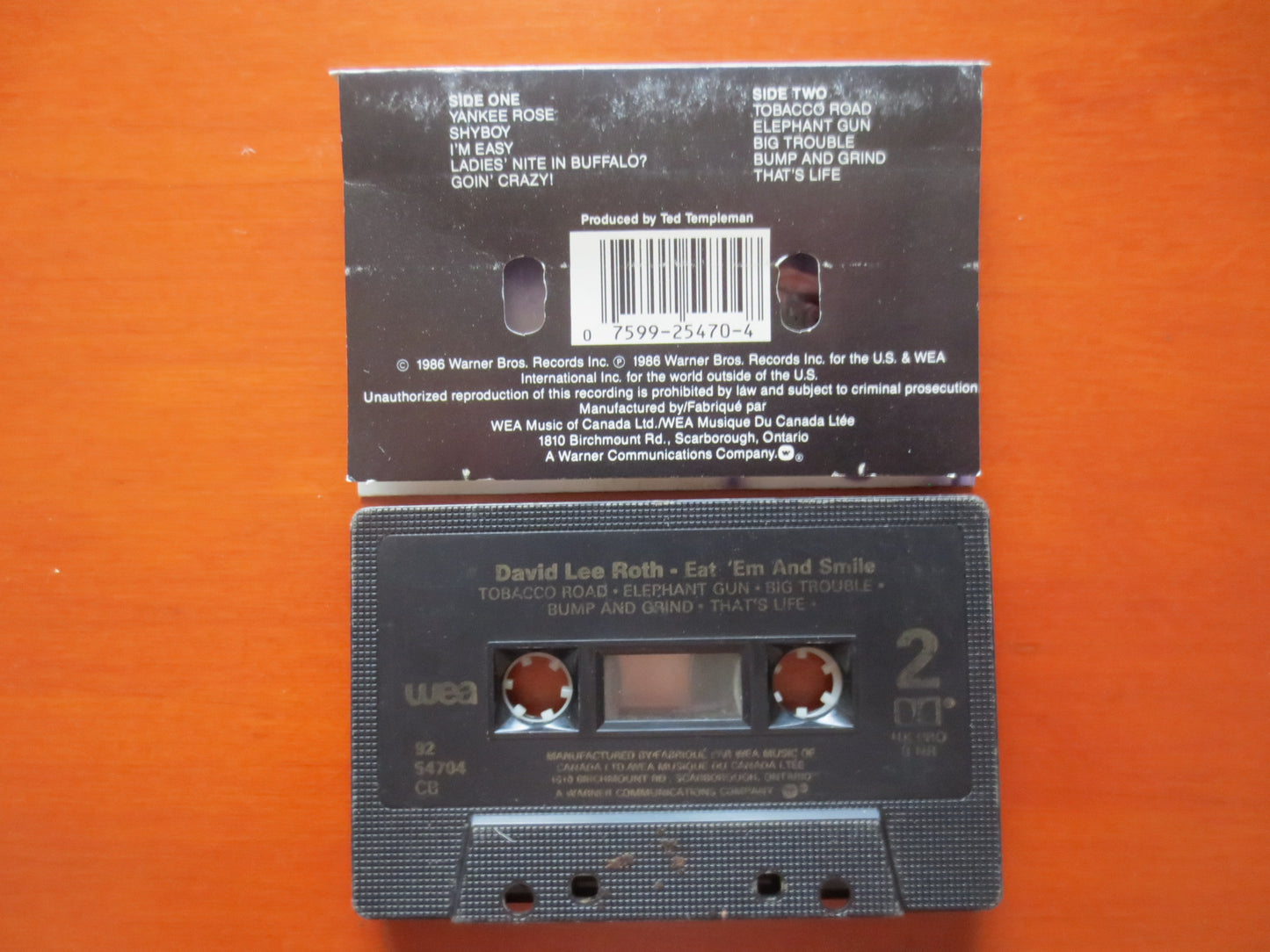 DAVID Lee ROTH Tape, Eat 'Em and SMILE, Rock Album, Joe Jackson Music, Rock Song, Tape Cassette, Cassette, 1986 Cassette