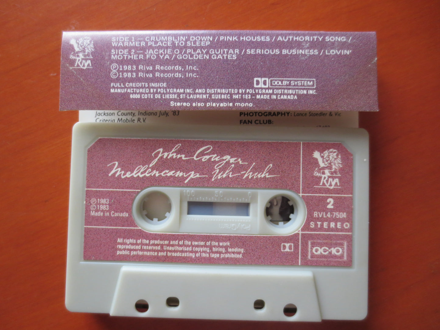 JOHN COUGAR Tape, Uh-Huh Tape, John Cougar Album, John Cougar Music, Tape Cassette, Vintage Cassette, Rock Lp, 1983 Cassette