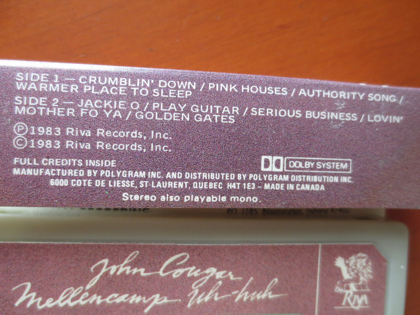 JOHN COUGAR Tape, Uh-Huh Tape, John Cougar Album, John Cougar Music, Tape Cassette, Vintage Cassette, Rock Lp, 1983 Cassette