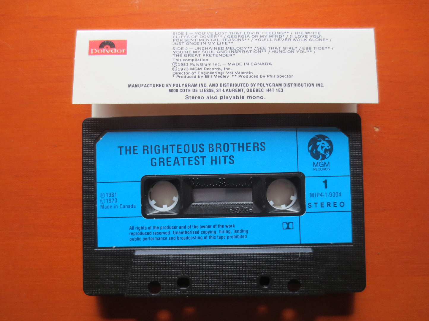 RIGHTEOUS BROTHERS, GREATEST Hits Tape, Pop Album, Pop Music, Pop Song, Pop Lp, Tape Cassette, Cassette, 1988 Cassette