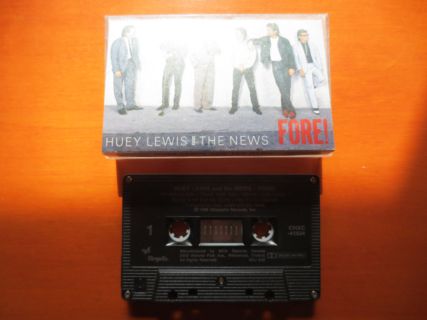 HUEY LEWIS Tape, FORE Tape, Huey Lewis Album, Huey Lewis Music, Tape Cassette, Rock Tape, Vintage Cassette, 1986 Cassette