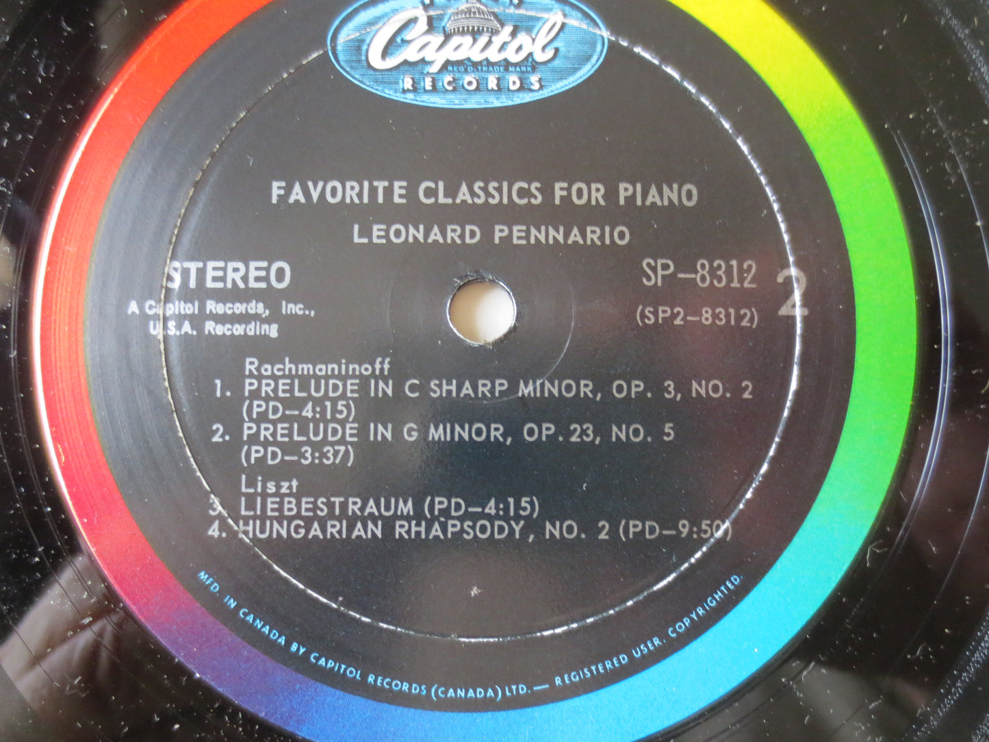 LEONARD PENNARIO, Plays FAVORITES, Classical Records, Classical lps, Piano Records, Jazz Albums, Vinyl Lps, 1959 Records