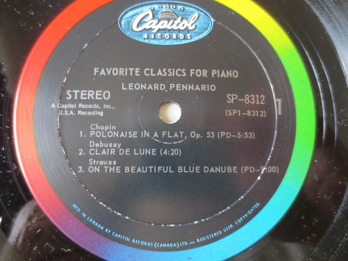 LEONARD PENNARIO, Plays FAVORITES, Classical Records, Classical lps, Piano Records, Jazz Albums, Vinyl Lps, 1959 Records