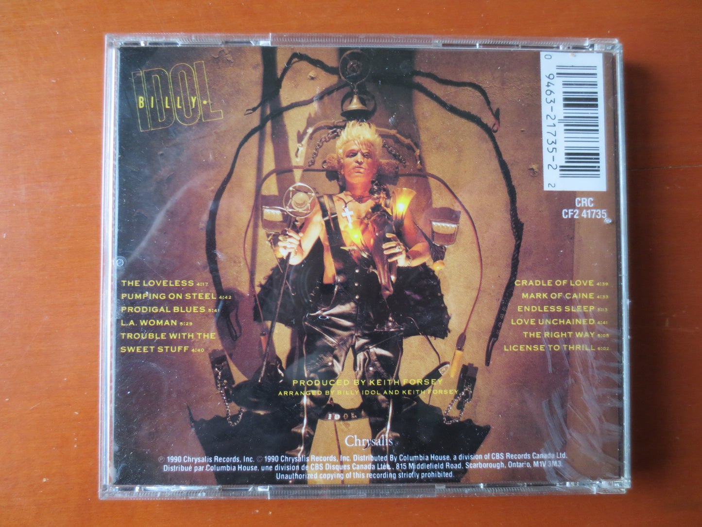 BILLY IDOL, CHARMED Life, Billy Idol Cd, Billy Idol Lp, Music Cd, Rock Music Cd, Pop Cd, Rock, Pop Music Cd, 1990 Compact Disc