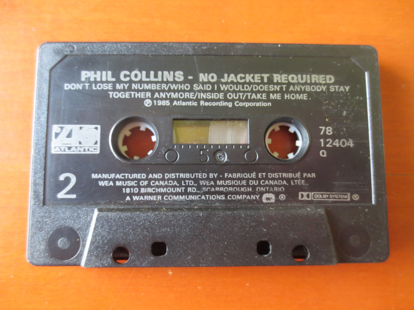 PHIL COLLINS Tape, No Jacket Required, Phil Collins Album, Phil Collins Music, Tape Cassette, Cassette, 1985 Cassette