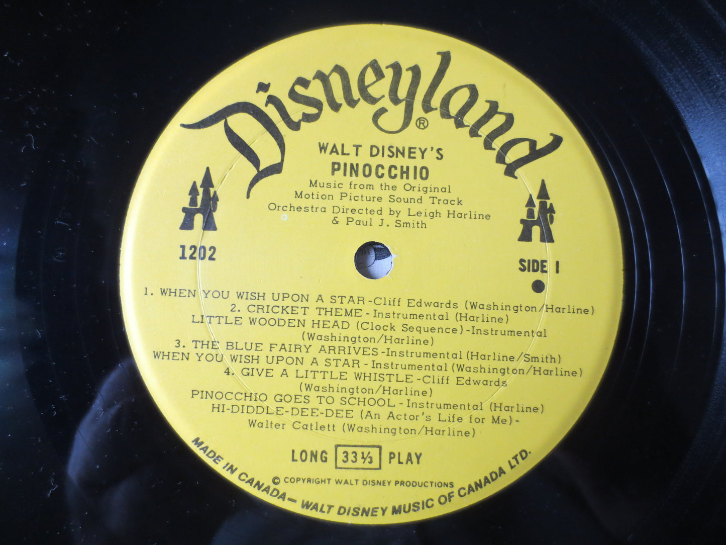 PINOCCHIO, DISNEYLAND Records, DISNEY Records, Disneyland Albums, Disney Albums, Childrens Records, Vinyl Lp, 1963 Records