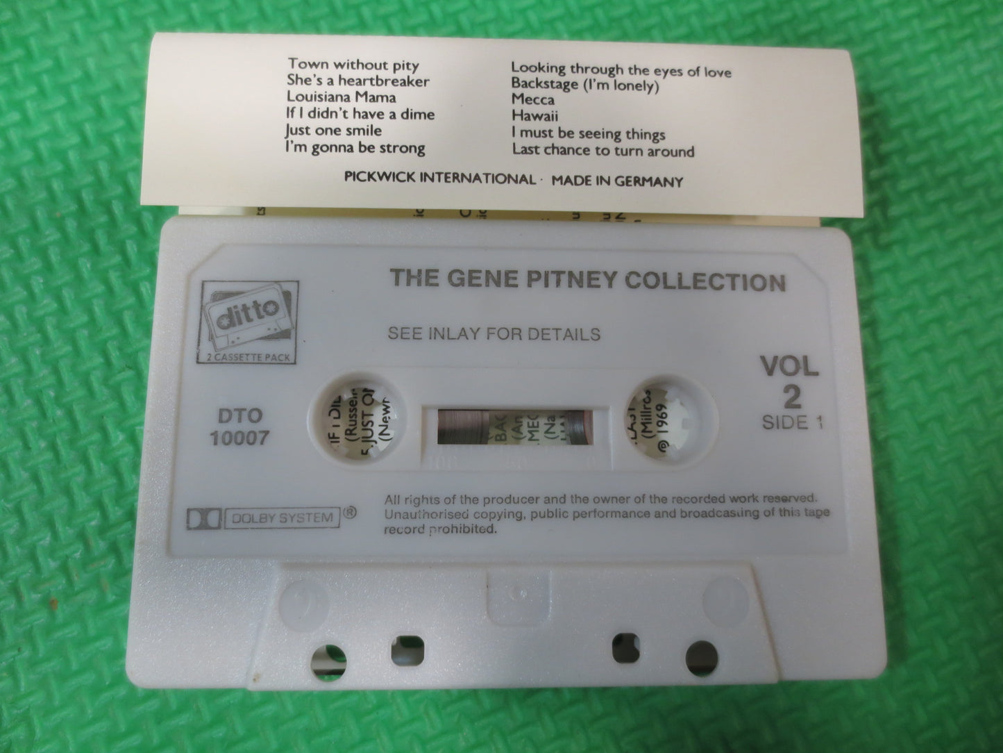 GENE PITNEY Tape, COLLECTION Tape, Gene Pitney Album, Gene Pitney Music, Tape Cassette, Pop Lp, Cassette, Pop Cassette