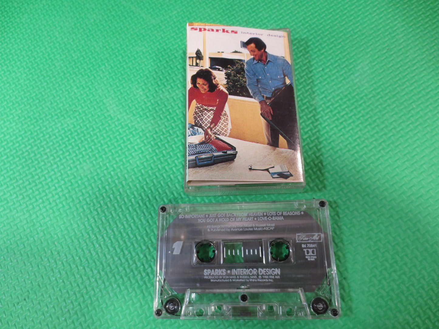 SPARKS, SPARKS Tape, INTERIOR DESIGN Tape, Sparks Album, Sparks Music, Sparks Song, Tape Cassette, Rock Cassette, 1988 Cassette