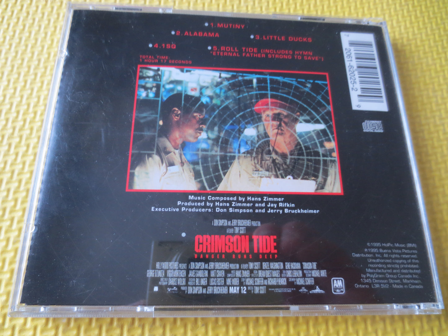 CRIMSON TIDE, MOVIE Cd, Soundtrack Cd, Soundtrack lps, Music Cd, Crimson Tide Cd, Cds, Pop Cd, Pop Music Cd, 1995 Compact Disc