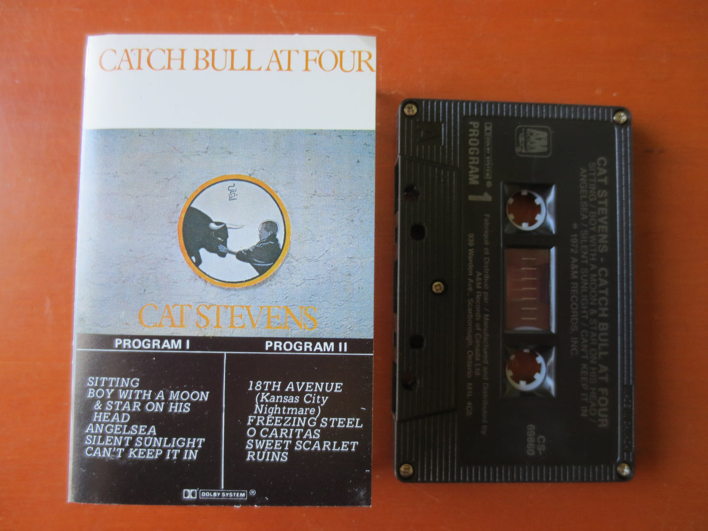 CAT STEVENS, Catch Bull at Four, CAT Stevens Tape, Cat Stevens Album, Tape Cassette, Cat Stevens Cassette, Cassette Music