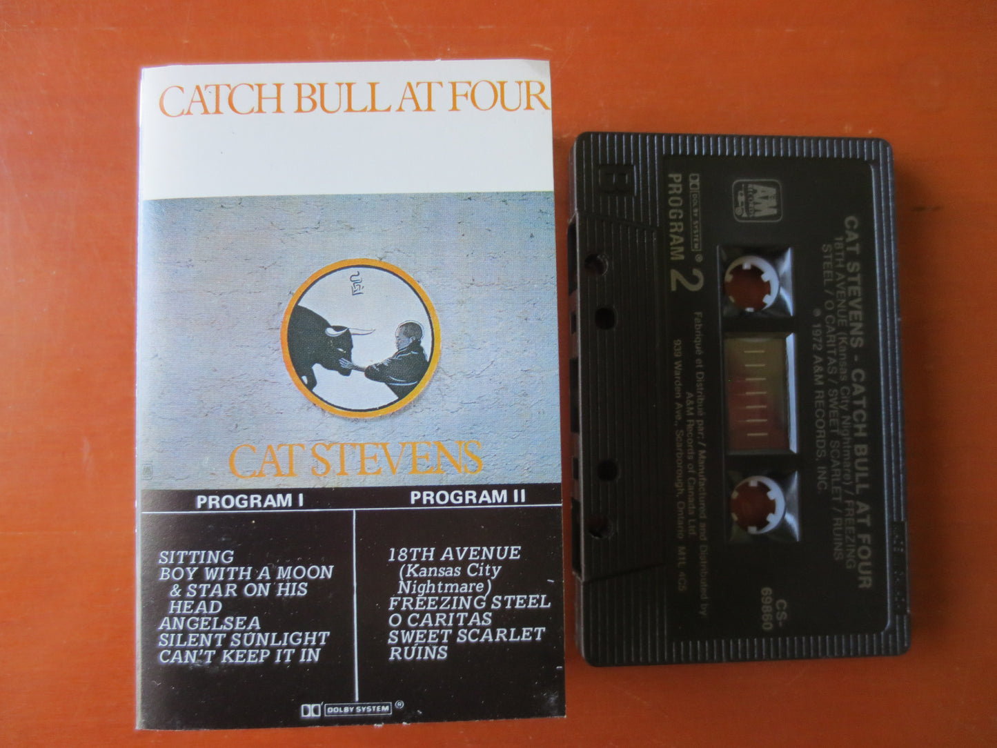 CAT STEVENS, Catch Bull at Four, CAT Stevens Tape, Cat Stevens Album, Tape Cassette, Cat Stevens Cassette, Cassette Music