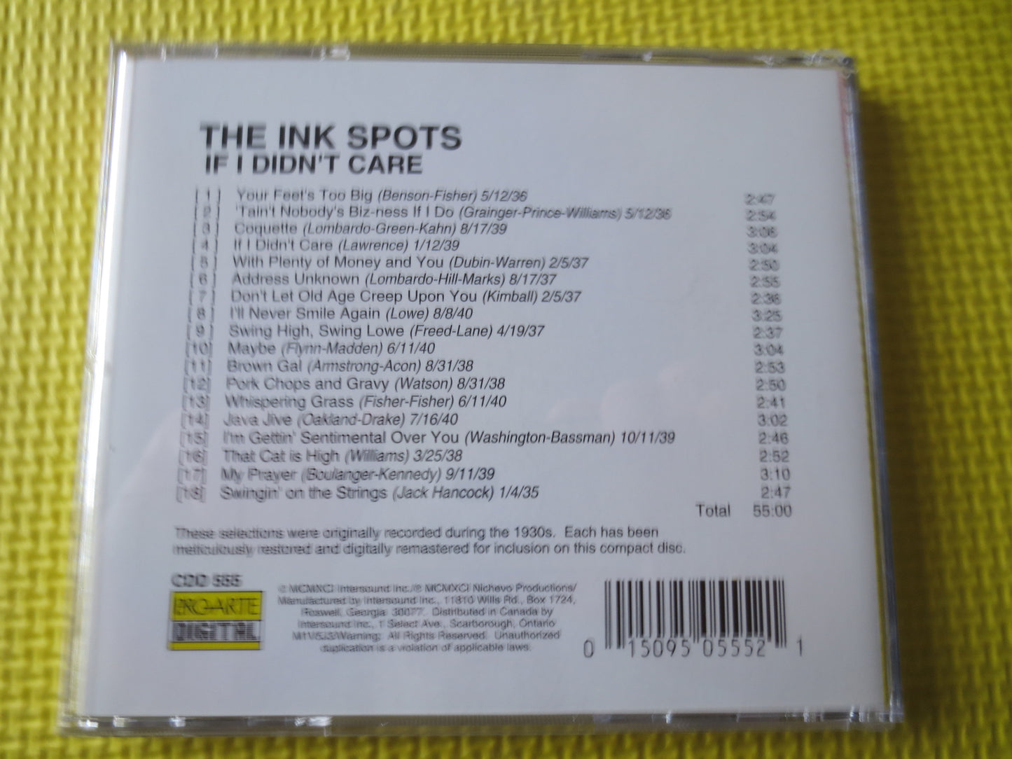 The INK SPOTS Cd, The Ink Spots Music, The Ink Spots Song, Pop Music Cd, Jazz Cd, Swing Cd, Vintage Pop, 1999 Compact Discs