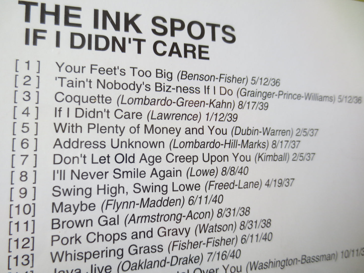 The INK SPOTS Cd, The Ink Spots Music, The Ink Spots Song, Pop Music Cd, Jazz Cd, Swing Cd, Vintage Pop, 1999 Compact Discs