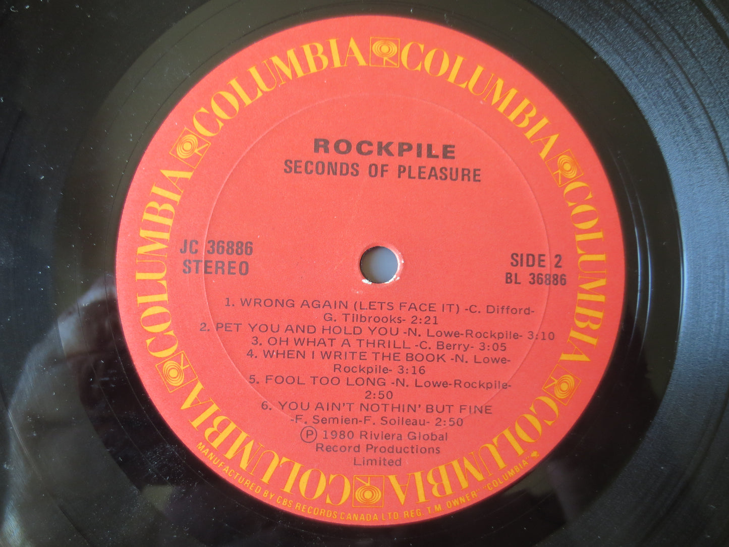 ROCKPILE, SECONDS of PLEASURE, Rockpile Records, Rockpile Albums, Rockpile lps, lps, Vinyl Record, Rock Record, 1980 Record