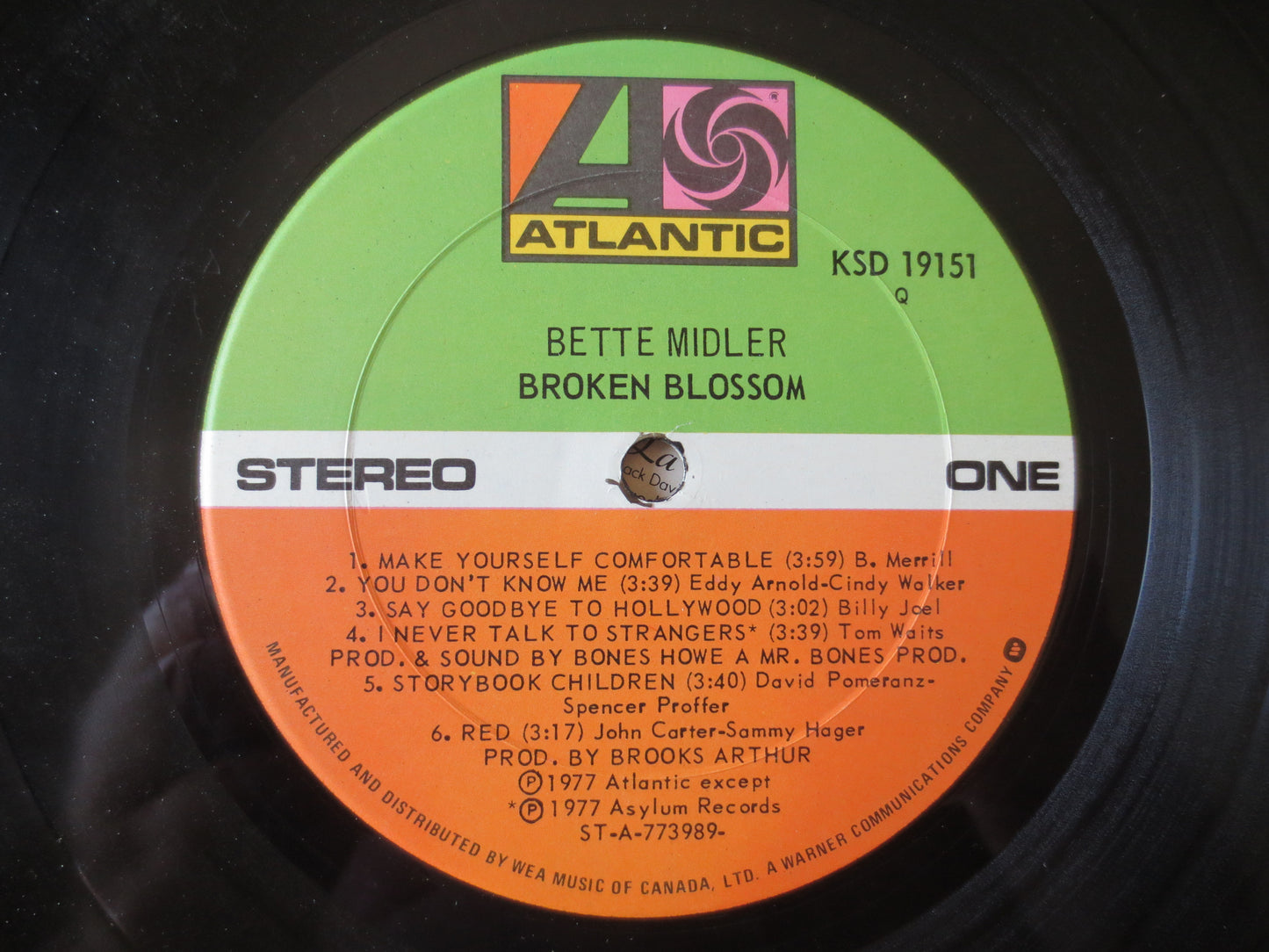 BETTE MIDLER, Broken BLOSSOM, Bette Midler Records, Bette Midler Albums, Record Albums, lps, Pop Music, Vinyl, 1977 Records