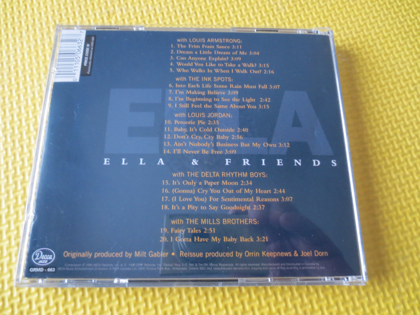 ELLA FITZGERALD, Ella and FRIENDS, Ella Fitzgerald Cd, Jazz Music Cd, Jazz Compact Disc, Big Band Cd, Swing Music Cd, Jazz Cd