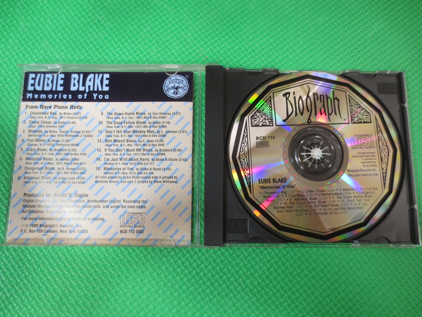 EUBIE BLAKE, MEMORIES of You, Eubie Blake Cd, Jazz Compact Disc, Eubie Blake Lp, Jazz Cd, Ragtime Cd, 1990 Compact Discs