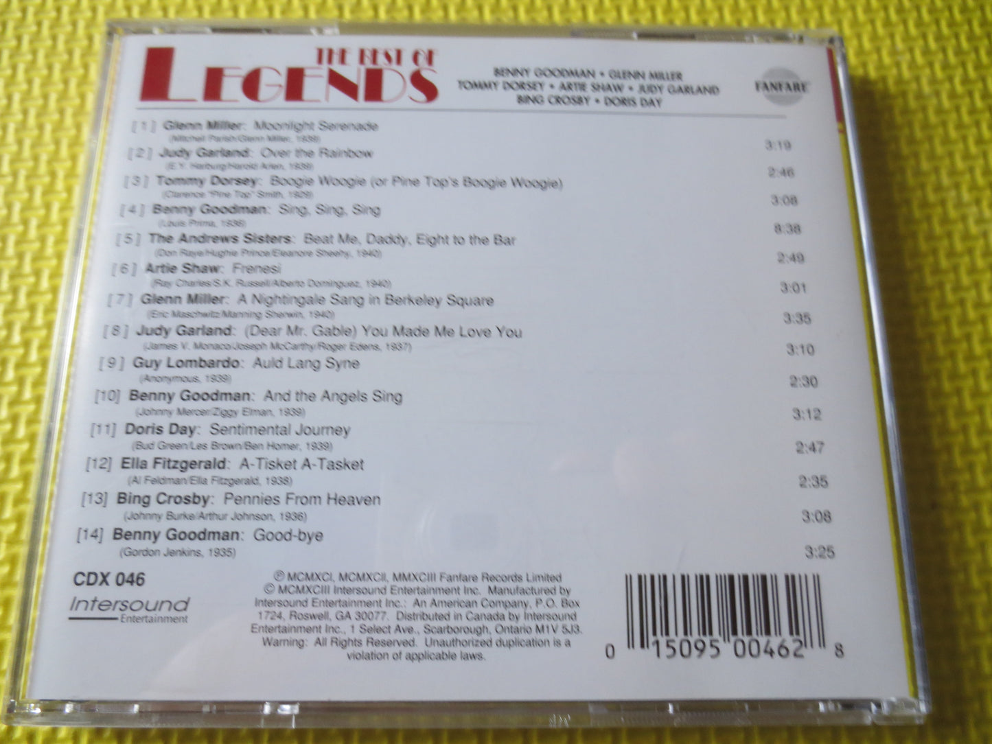 BEST of LEGENDS, JAZZ Cds, Judy Garland Cd, Artie Shaw Cd, Doris Day Cd, Bing Crosby Cd, Big Band Cd, Cds, 1998 Compact Discs