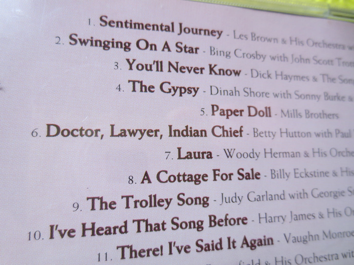 SENTIMENTAL JOURNEY, Vol 1 and 2, Vocal CLASSICS,  Cds, Vintage Music Cd, Jazz Cd, Swing Albums, Vocal Cds, 1993 Compact Disc